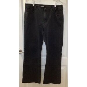 Chicos Jeans Womens  2.5S US 14S Platinum Slight Flare 5 Pocket Black Classic